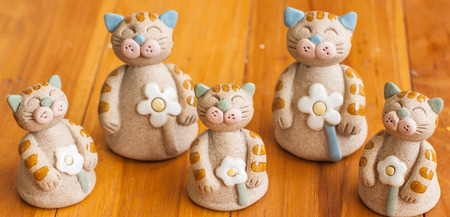 cat doll familyの写真素材