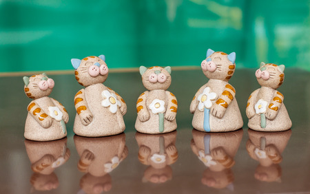 cat doll familyの写真素材