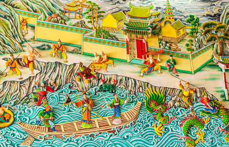 CHINESE GODDESS IN COLORFUL BACKGROUNDの写真素材
