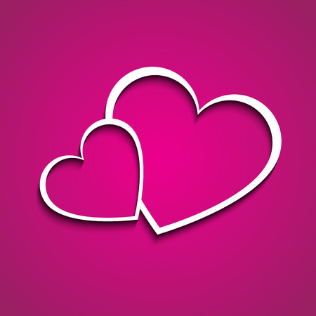 Vector valentines day background with two heartsのイラスト素材