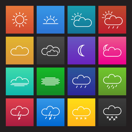 Colored simple weather iconsのイラスト素材