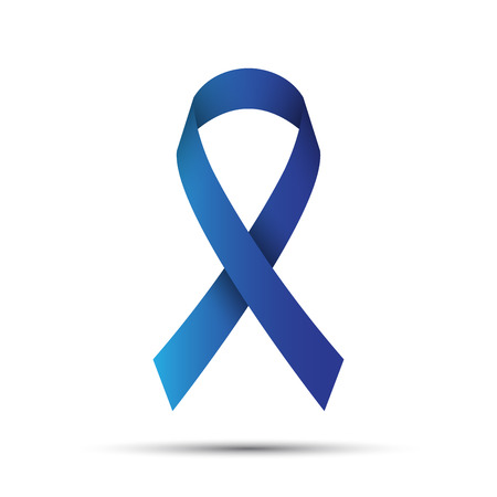 Blue ribbon isolated on white background, vector illustrationのイラスト素材