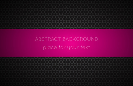 Geometric polygons background with pink place for your text, abstract black metallic wallpaper, vector illustrationのイラスト素材