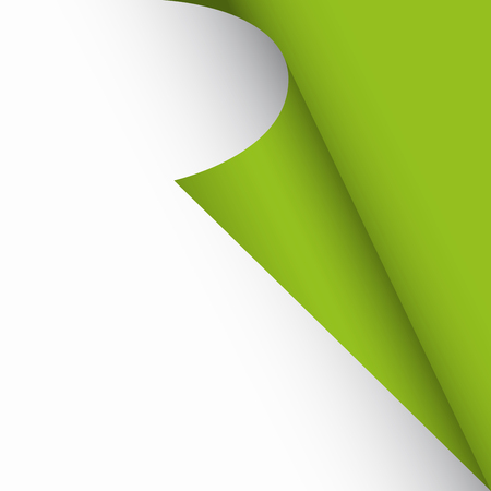 Curled corner of white paper with shadow, vector illustrationのイラスト素材