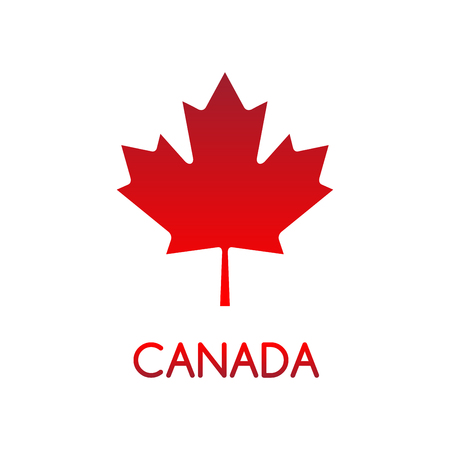 Simple vector illustration of Canadian maple leaf, Canada, Canadian red symbolのイラスト素材
