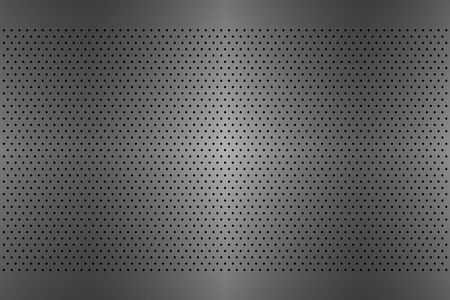 Perforated metal texture, aluminium grating, abstract background, vector illustrationのイラスト素材