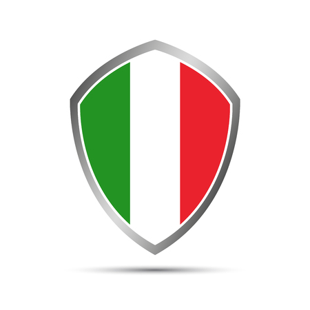 Simple Italian pointers in the shape of a shield, vector elements for your infographicのイラスト素材