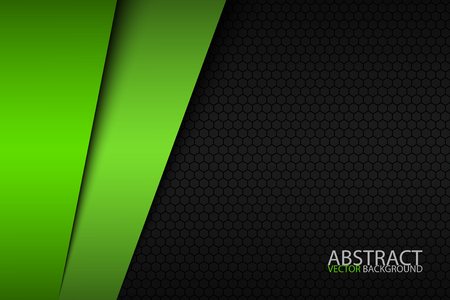Black and green modern material design with a hexagonal pattern, corporate template for your business.のイラスト素材