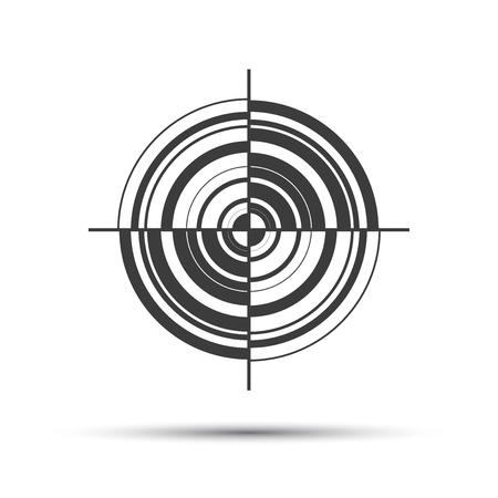 Simple gray vector pictogram in the shape of a target isolated on white backgroundのイラスト素材