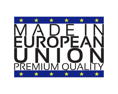 Made in European Union icon, premium quality sticker with the colors of European Union, vector illustration isolated on white backgroundのイラスト素材