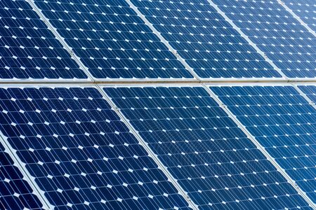Clean energy photovoltaic panels, detail of solar panels, alternative electricity source