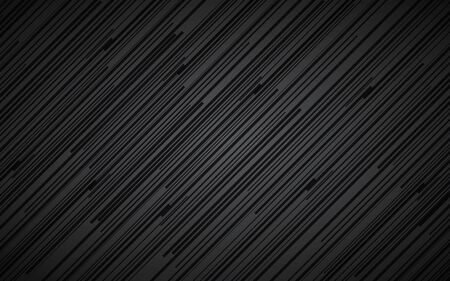 Dark abstract background, black and grey striped pattern, diagonal lines and strips, metal fiber, vector illustrationのイラスト素材