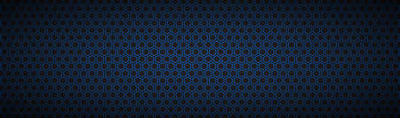 Black and blue geometric polygons header. Abstract black metallic banner. Modern vector illustration...