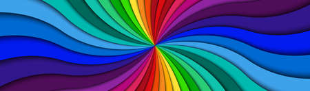Color spiral header. Bright colorful swirling radial pattern banner. Abstract vector illustrationのイラスト素材