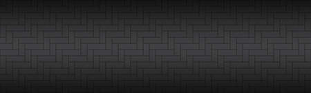 Modern black brick pattern. Seamless tile header. Simple vector illustration