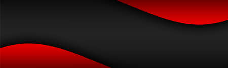 Abstract black and red wave banner. Vector header with blank space for your text. Modern corporate design vector illustrationのイラスト素材