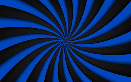 Black and blue spiral background. Swirling radial pattern. Abstract vector illustrationの写真素材