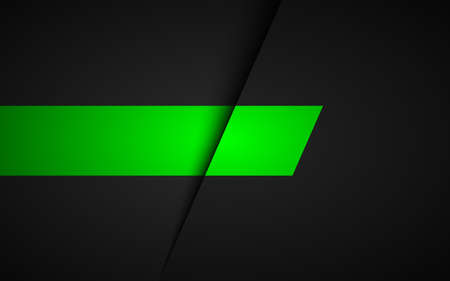 Black and green tech modern material design. Vector abstract widescreen background with free place...