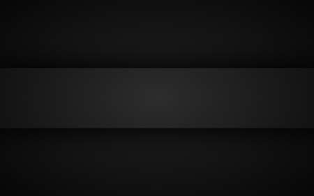 Black and grey design background with free space for your text. Modern wallpaper with overlap layers. Widescreen vector illustrationのイラスト素材