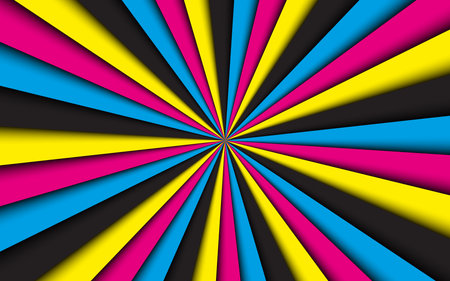 CMYK abstract background. Vector illustration of four cmyk colours. Cyan, magenta, yellow and black. Colorful bright patternのイラスト素材