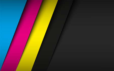 Modern cmyk business design concept. Cmyk print color background. Vector abstract bannerのイラスト素材