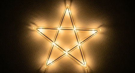 Star of David on a yellow wall background. 3d rendering.の素材