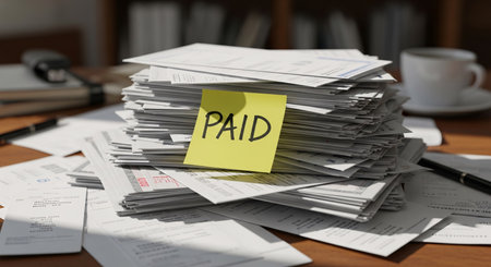 Stack of papers with PAD abbreviation. 3D rendering.の素材