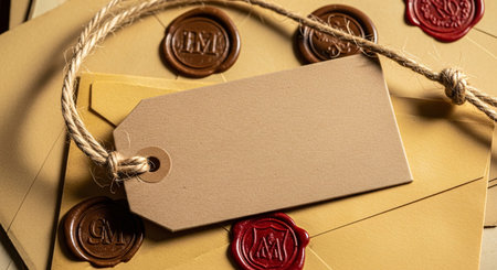Envelopes tied with rope with wax seal and sealing wax stampの素材