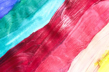 Abstract color background drawn with red and blue paintsの写真素材