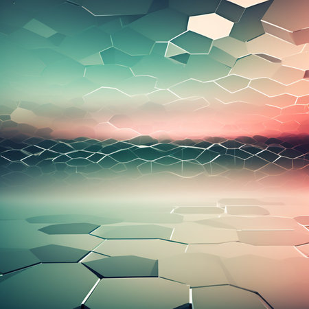 Abstract background with hexagons. 3d illustration. Gradient mesh.の素材