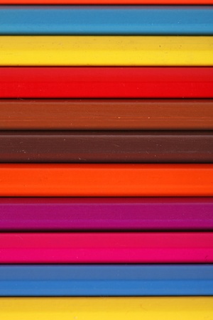 Colour pensils close-up placed side by sideの写真素材