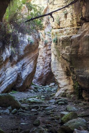 A landscape with dark canyon at Cyprus mountainsの写真素材
