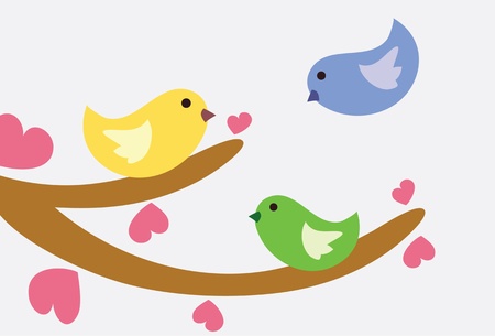 Super Love Birdsのイラスト素材
