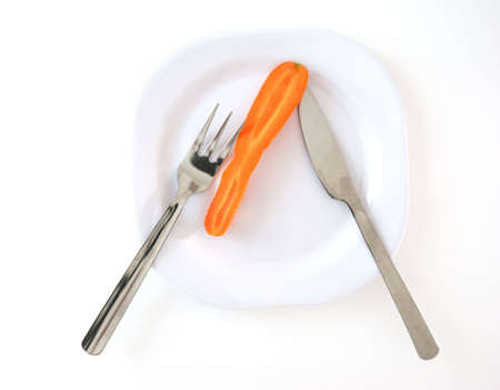 Diet plate with carrotの写真素材