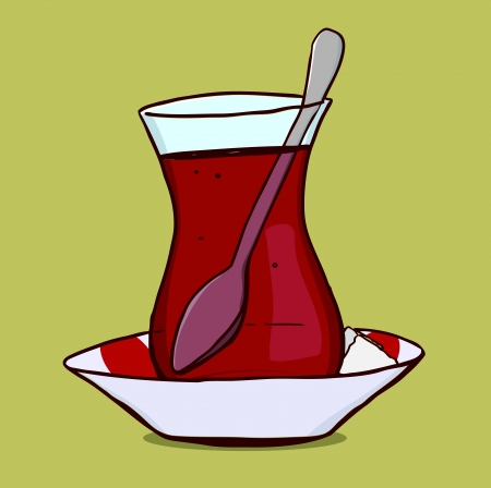  Turkish Tea Glass のイラスト素材
