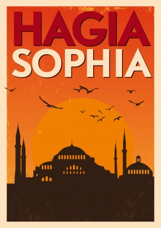 Vintage Hagia Sophia Posterのイラスト素材
