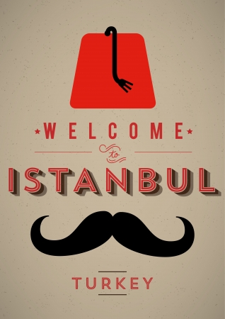 Vintage Istanbul Welcome Poster のイラスト素材