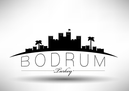Bodrum City Skyline Design のイラスト素材