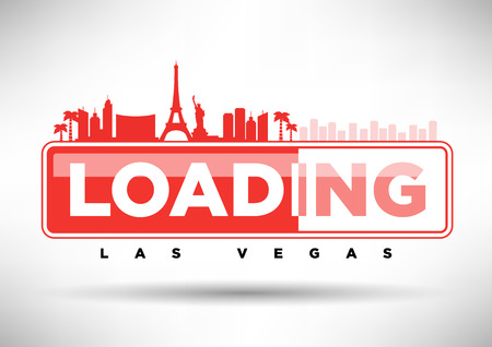 Las Vegas Skyline Loading Typographic Designのイラスト素材