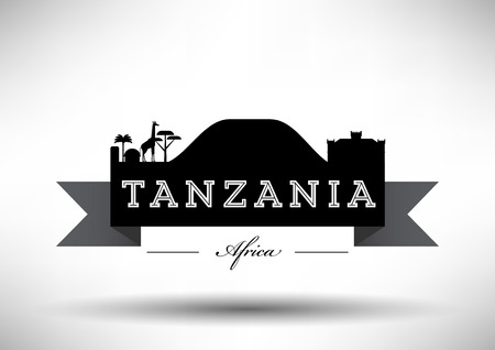 Tanzania Skyline with Typography Designのイラスト素材