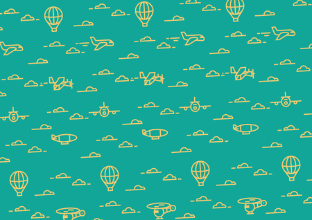 Airport Linear Vector Pattern Illustrationのイラスト素材