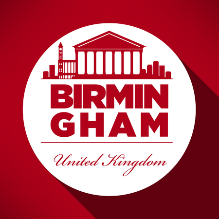 Birmingham Skyline with Typography Designのイラスト素材