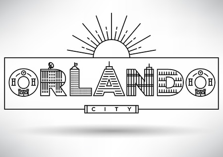 Orlando City Typography Design with Building Lettersのイラスト素材