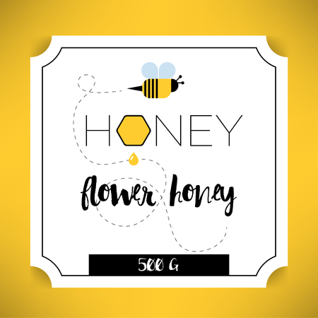 Trendy Vector Honey Label Templateのイラスト素材