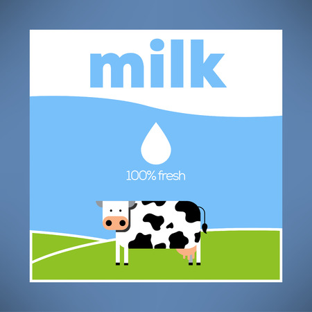 Trendy Vector Milk Label Templateのイラスト素材