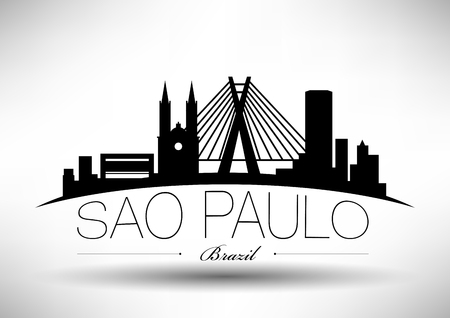 Vector Sao Paulo City Skyline Designのイラスト素材