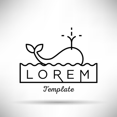 Whale Minimal Sign Vector Designのイラスト素材