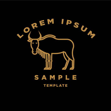 Linear Wild Deer Sign Vector Designのイラスト素材