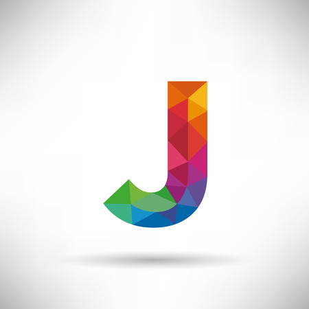 Geometric Letter J Icon and Logo Template.のイラスト素材