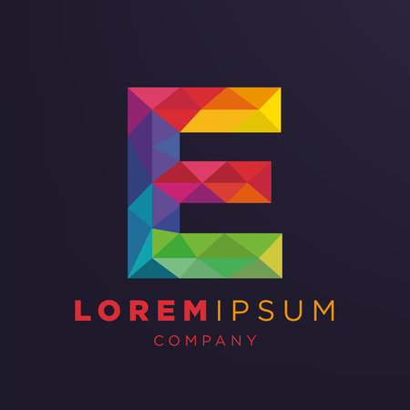 Geometric Letter E Icon and Logo Template.のイラスト素材